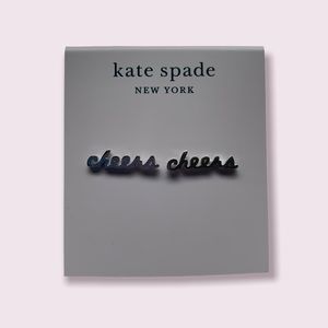 NWT KATE SPADE  SILVER TONE CHEERS STUD EARRINGS New